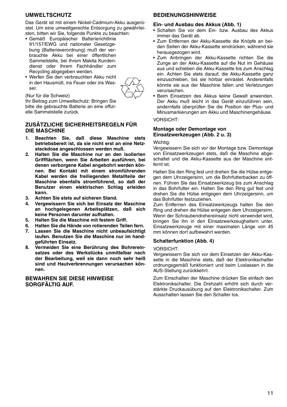 Makita 6333D User Manual | Page 11 / 48