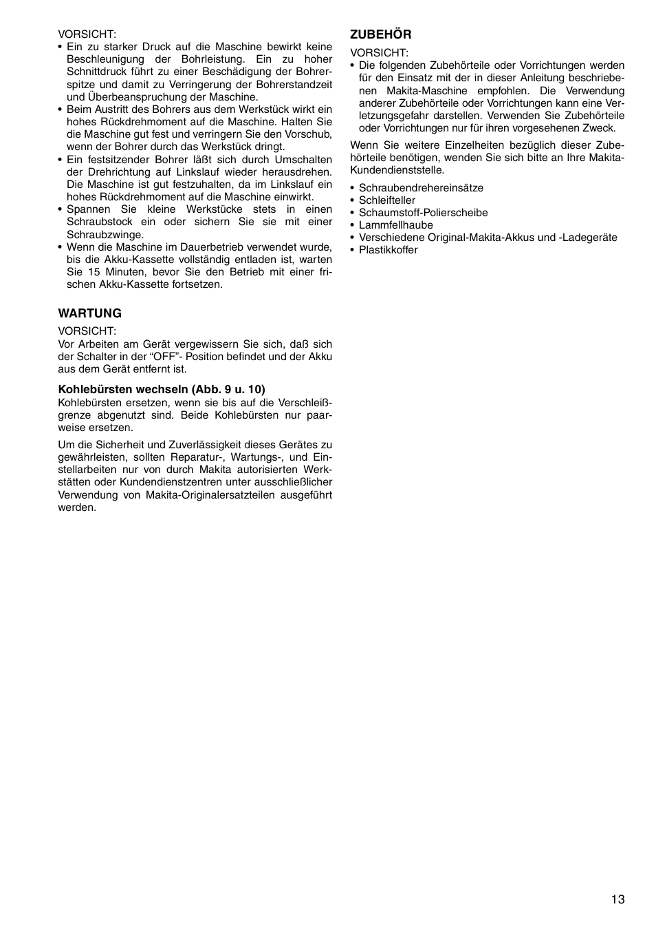 Makita 6333D User Manual | Page 13 / 48