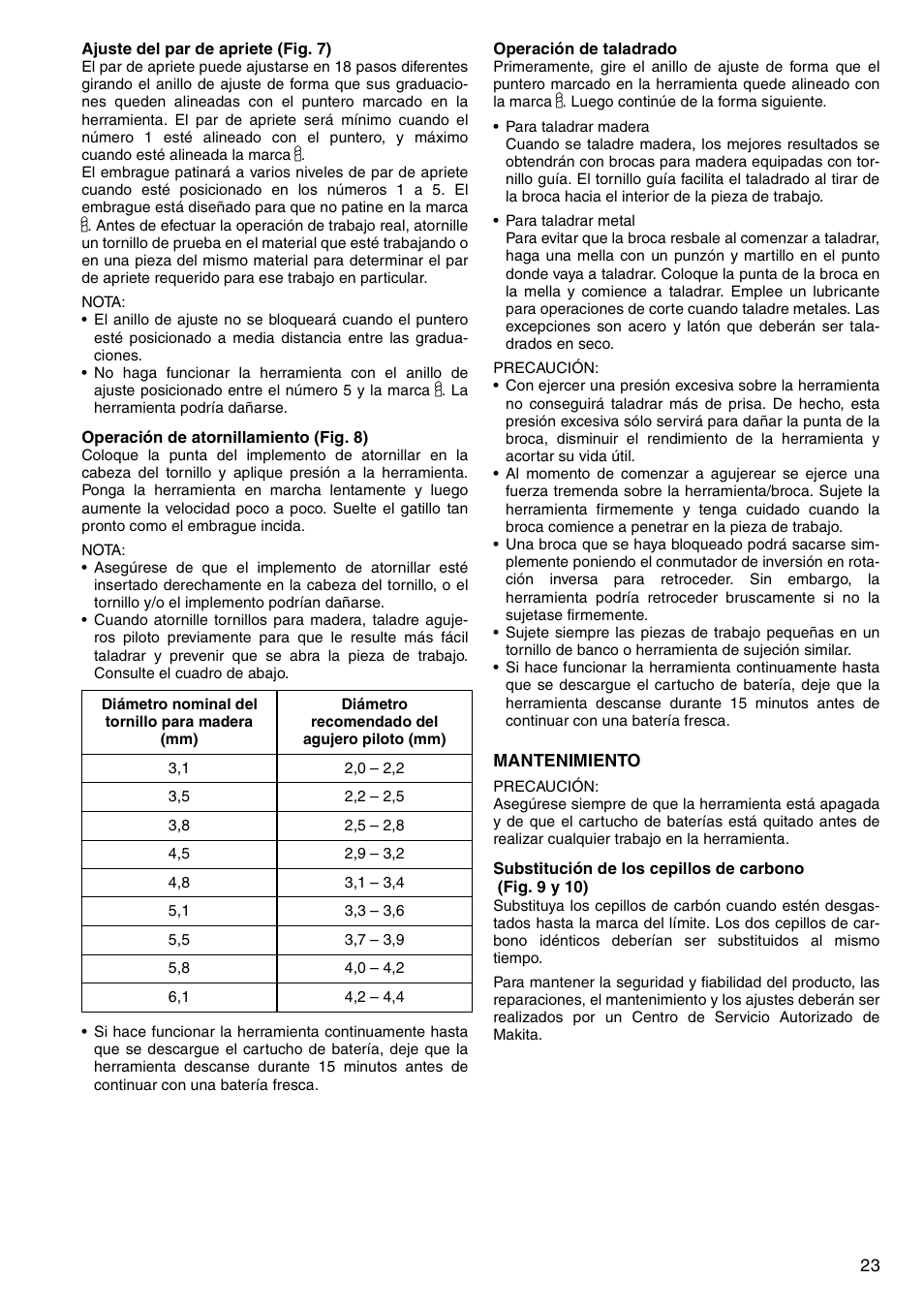 Makita 6333D User Manual | Page 23 / 48
