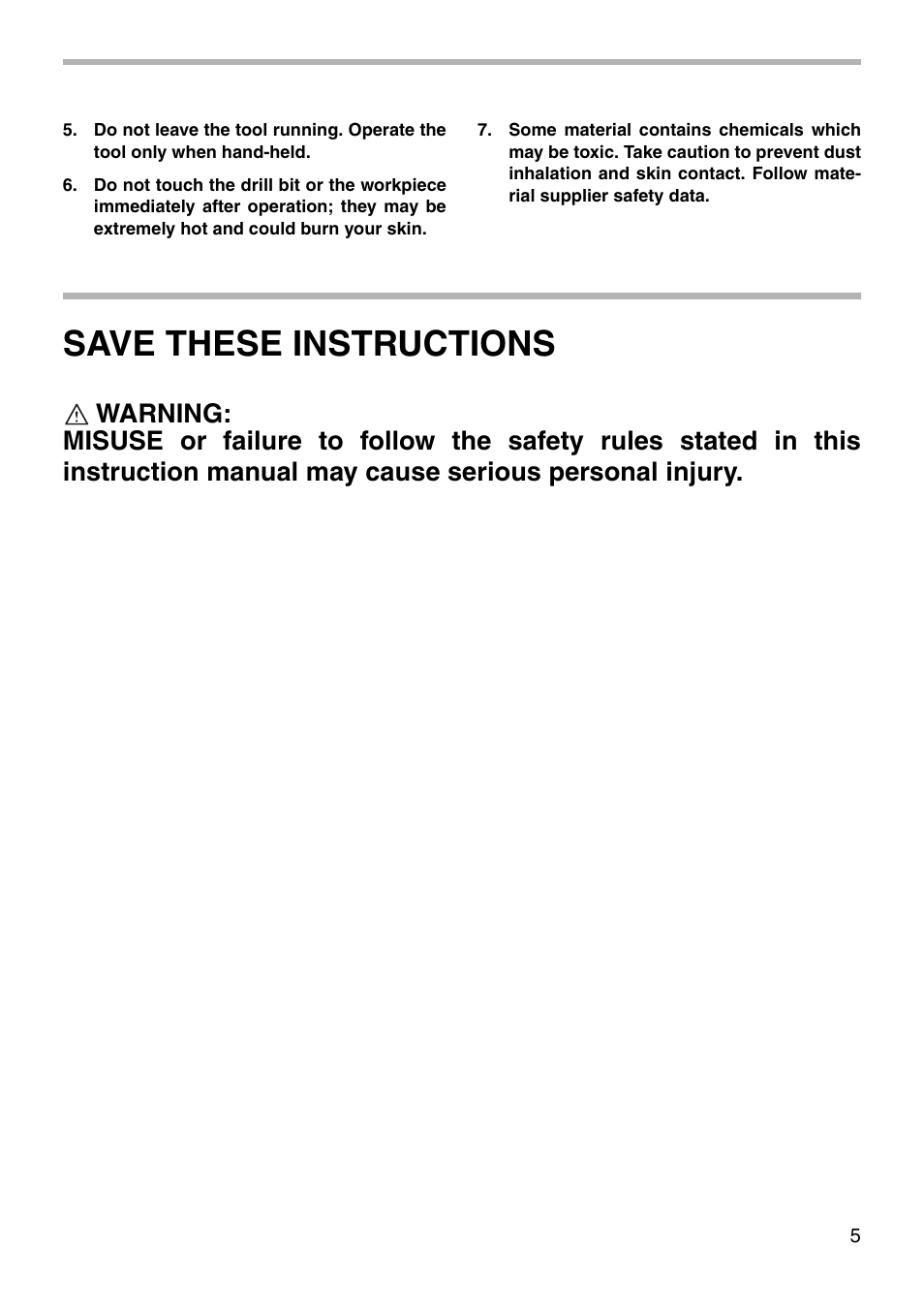 Save these instructions | Makita DA4031 User Manual | Page 5 / 16