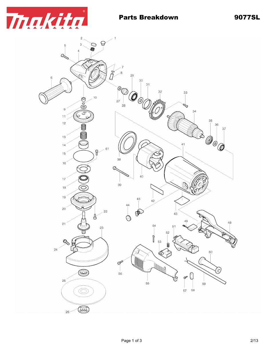 Makita 9077S User Manual | 3 pages