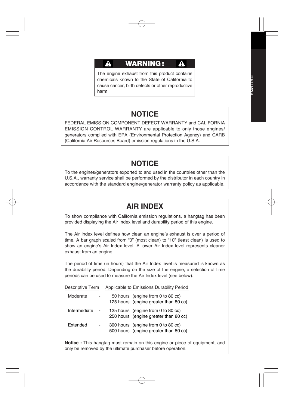 Notice, Air index, Warning | Makita EW220R User Manual | Page 2 / 41