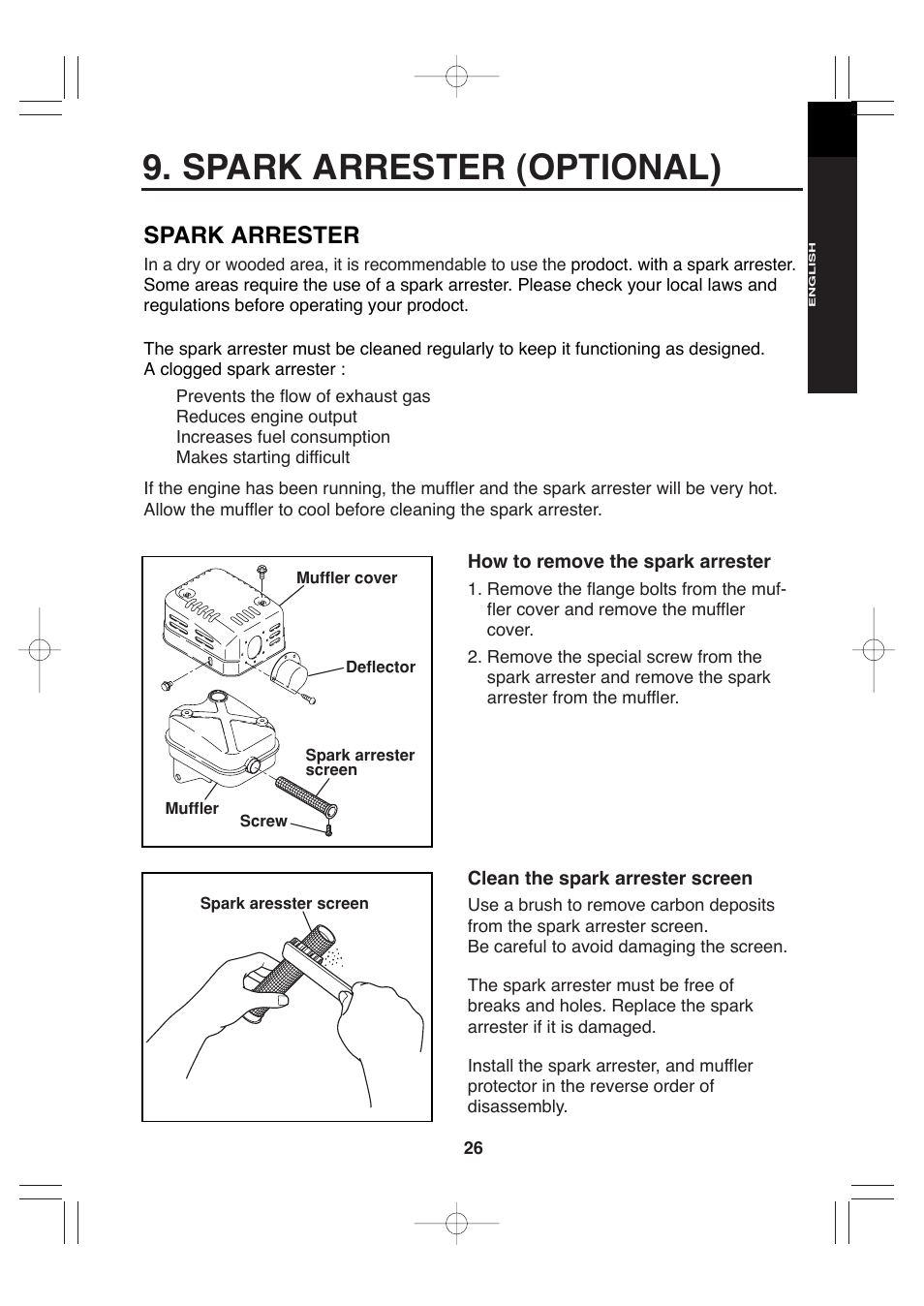 Spark arrester (optional), Spark arrester | Makita EW220R User Manual | Page 37 / 41