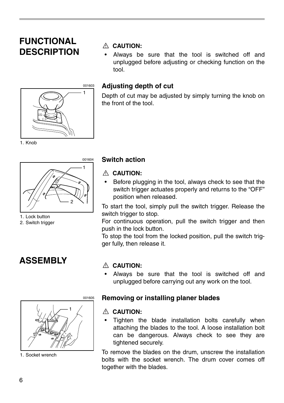 Functional description, Assembly | Makita 1912B User Manual | Page 6 / 16
