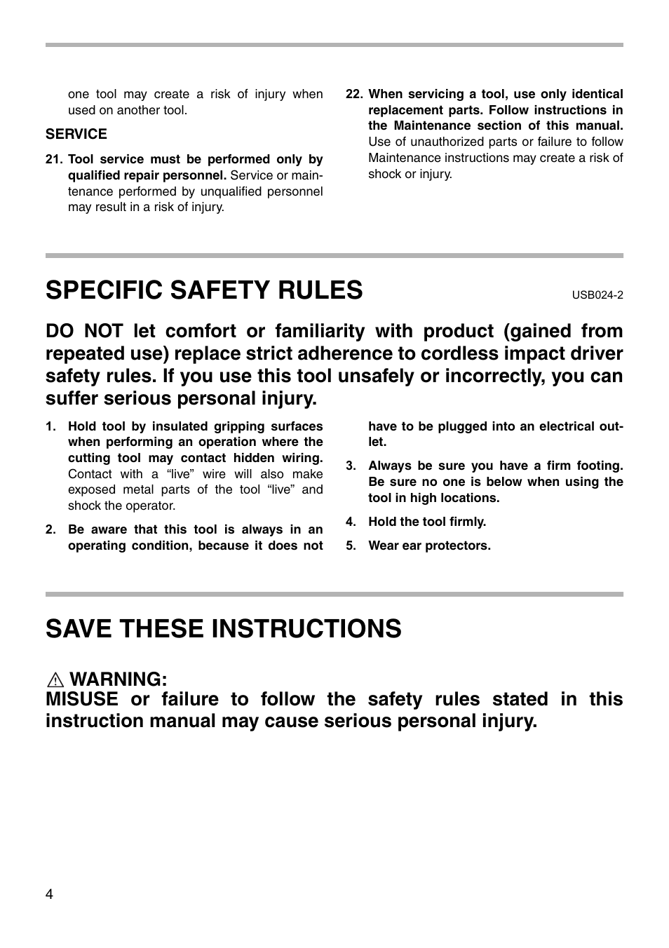 Specific safety rules, Save these instructions | Makita 6940D User Manual | Page 4 / 20
