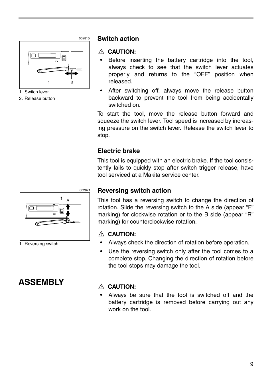 Assembly | Makita 6940D User Manual | Page 9 / 20