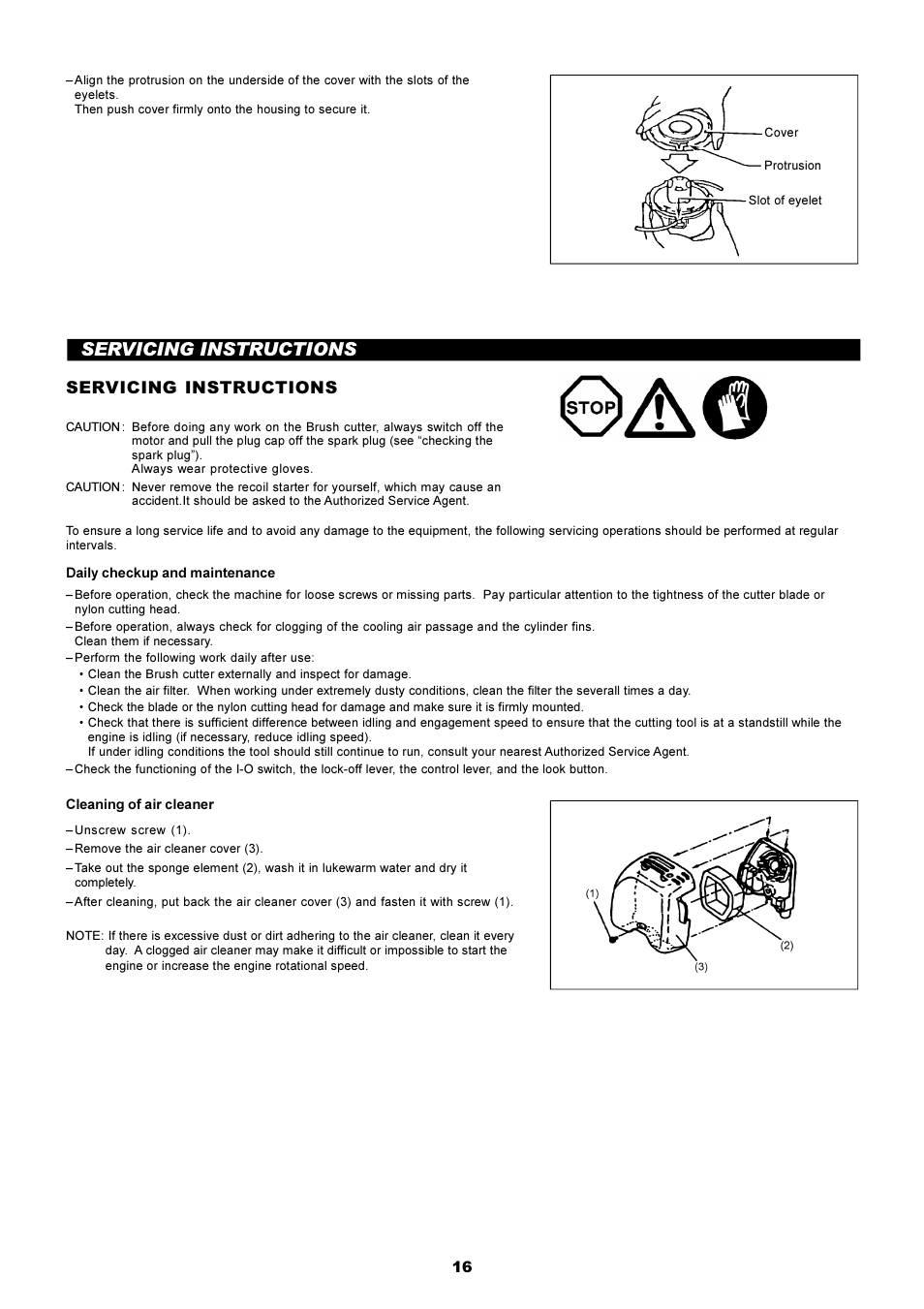 Servicing instructions | Makita RBC2510 User Manual | Page 17 / 19