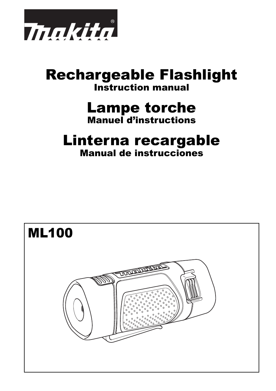 Makita Rechargeable Flashlight ML100 User Manual | 12 pages