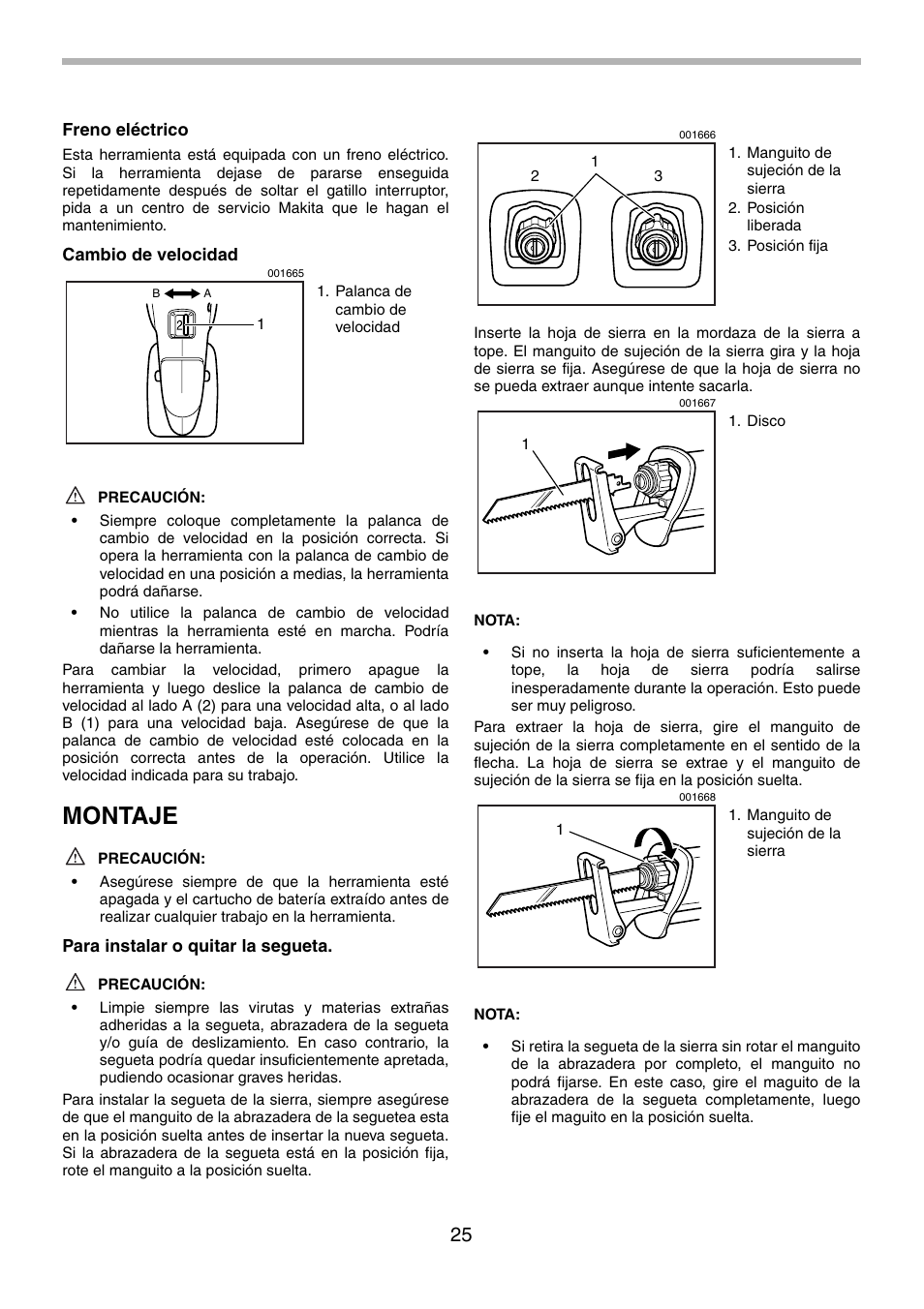 Montaje | Makita BJR240 User Manual | Page 25 / 28