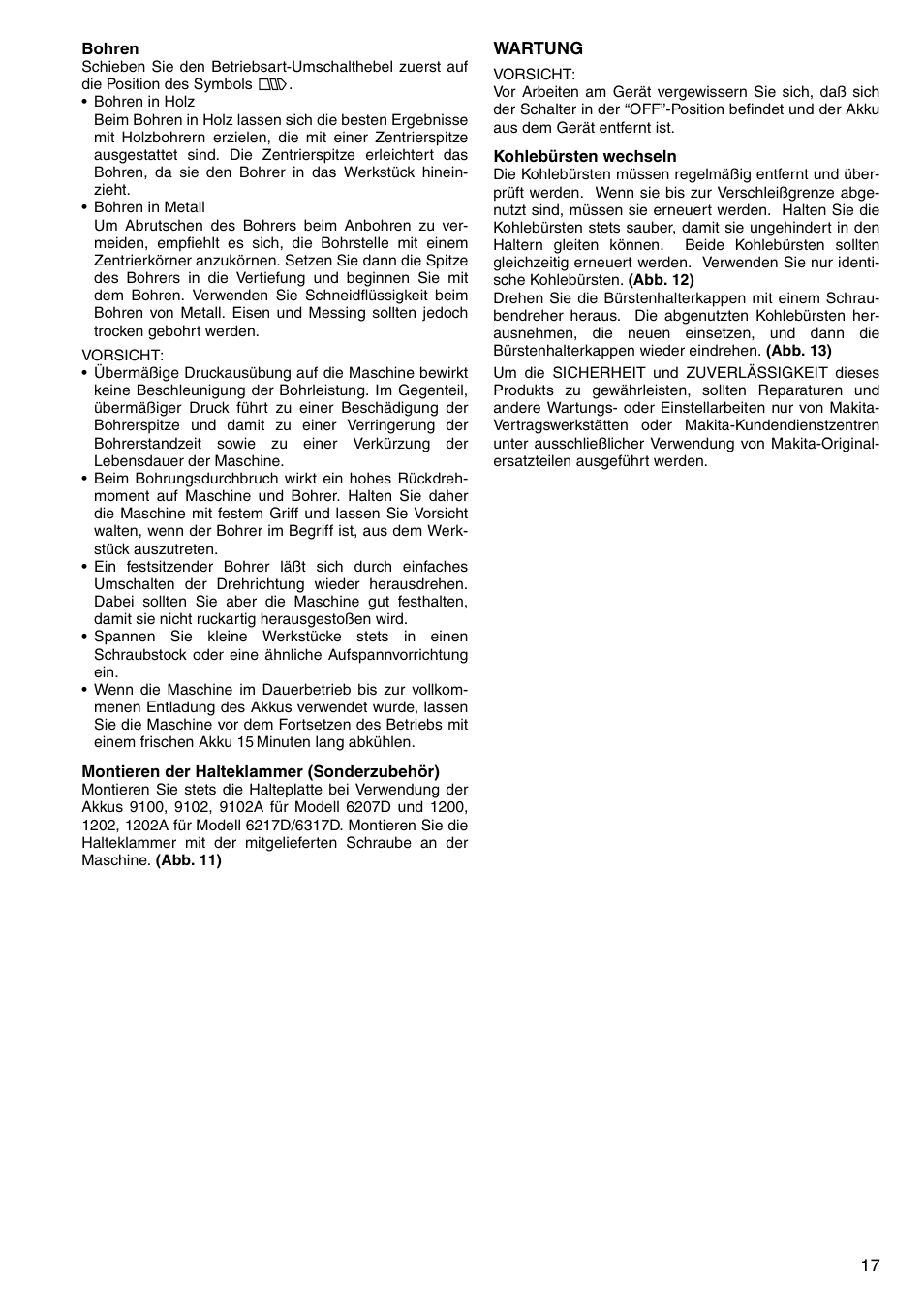 Makita 6347D User Manual | Page 17 / 68