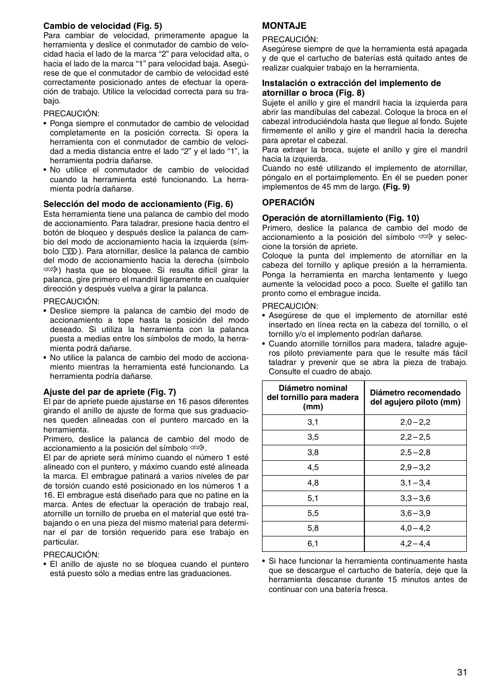 Makita 6347D User Manual | Page 31 / 68