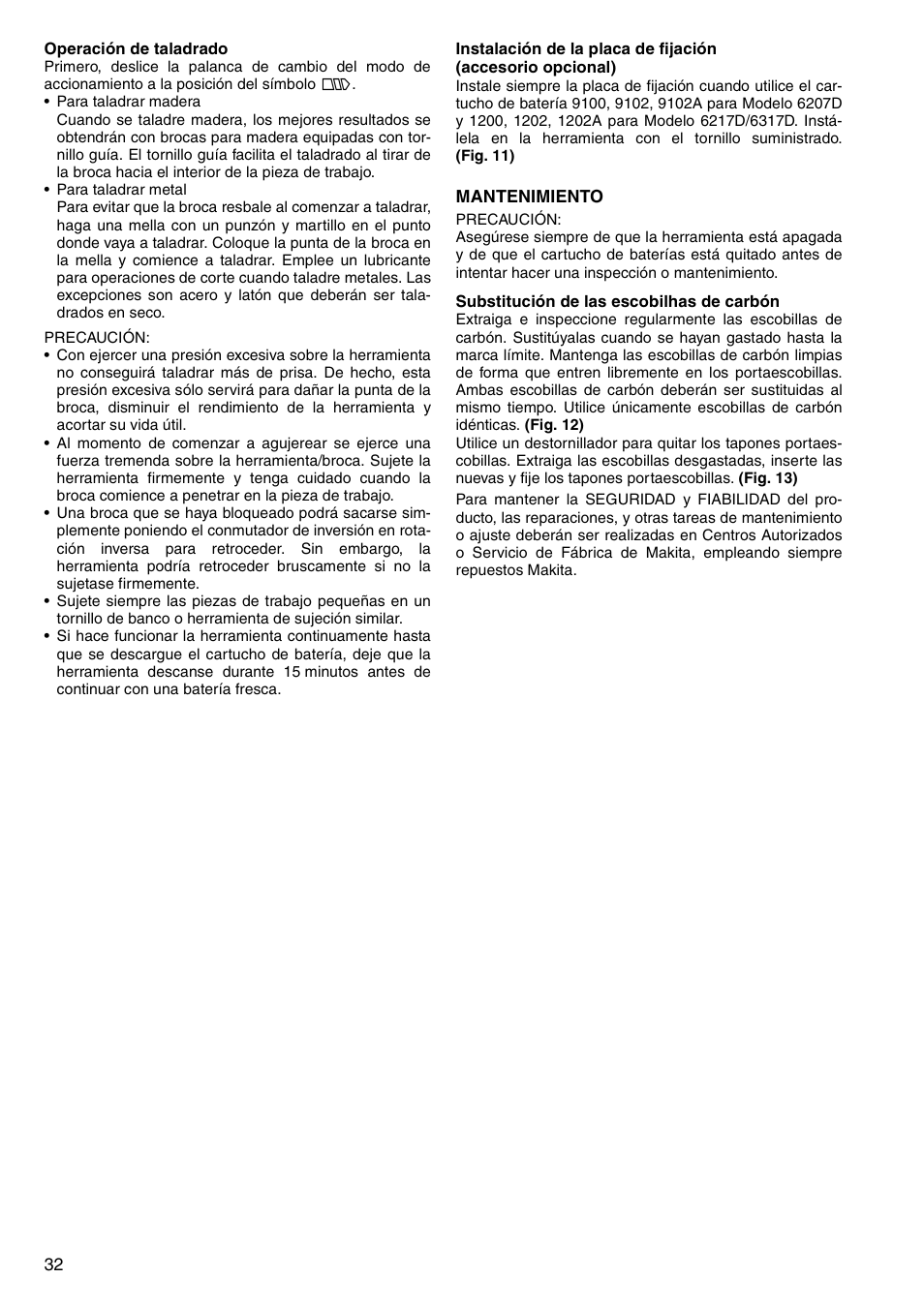 Makita 6347D User Manual | Page 32 / 68