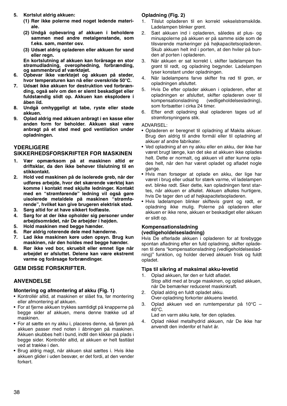 Makita 6347D User Manual | Page 38 / 68