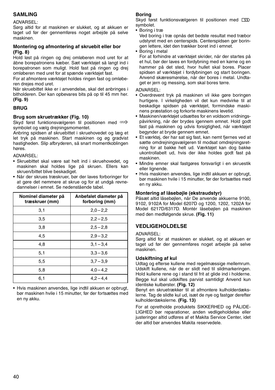 Makita 6347D User Manual | Page 40 / 68