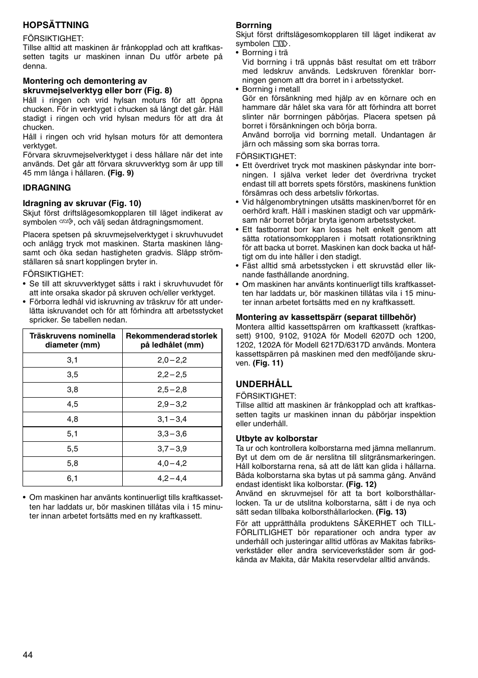 Makita 6347D User Manual | Page 44 / 68