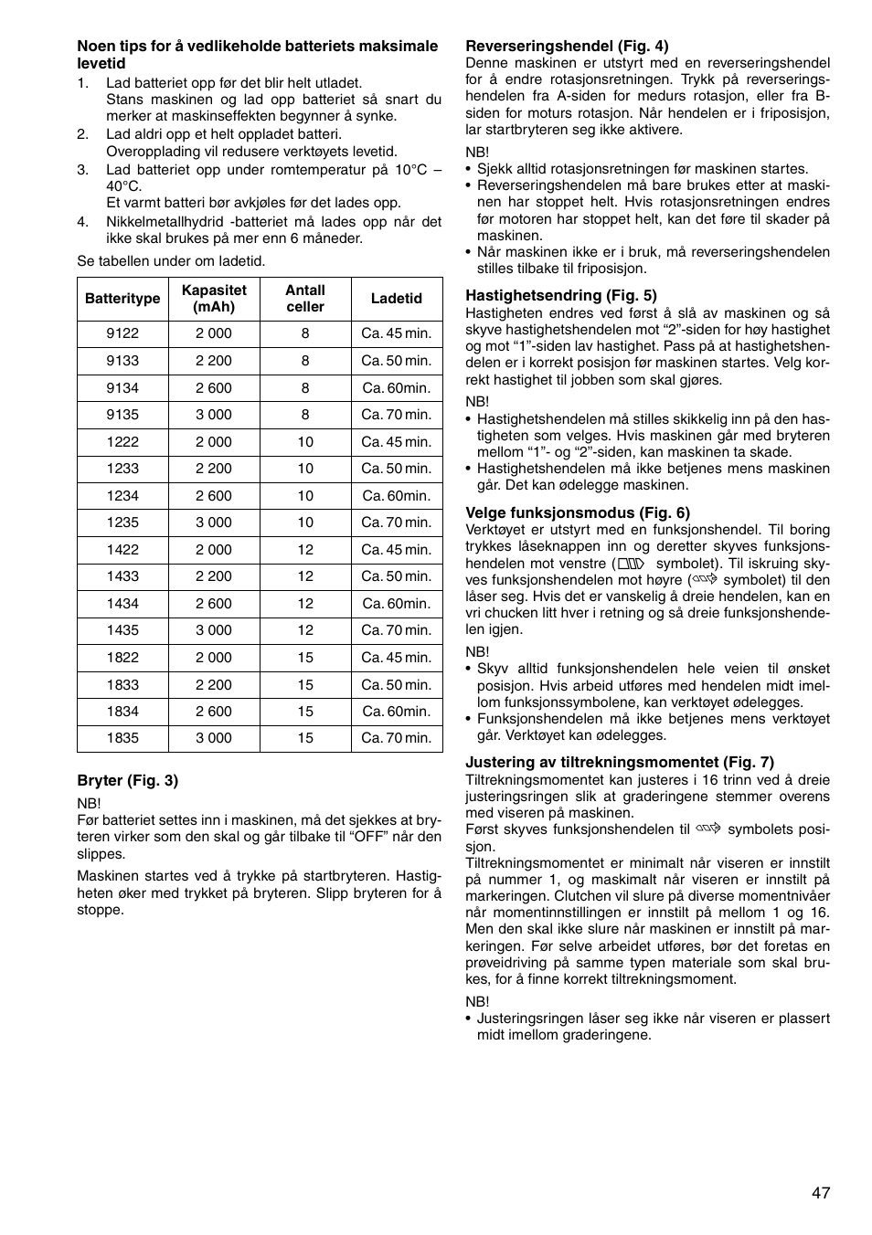 Makita 6347D User Manual | Page 47 / 68