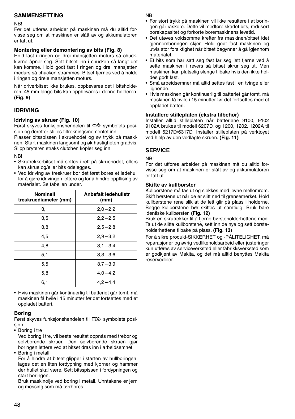 Makita 6347D User Manual | Page 48 / 68