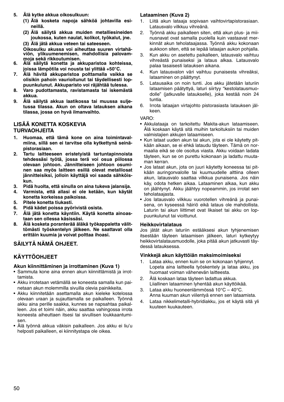 Makita 6347D User Manual | Page 50 / 68