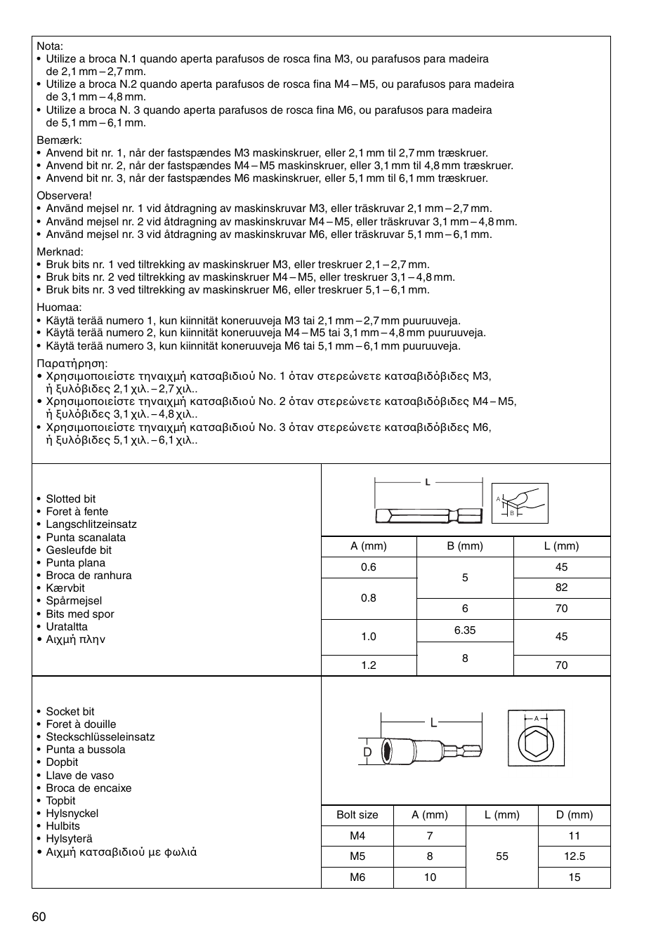 Makita 6347D User Manual | Page 60 / 68