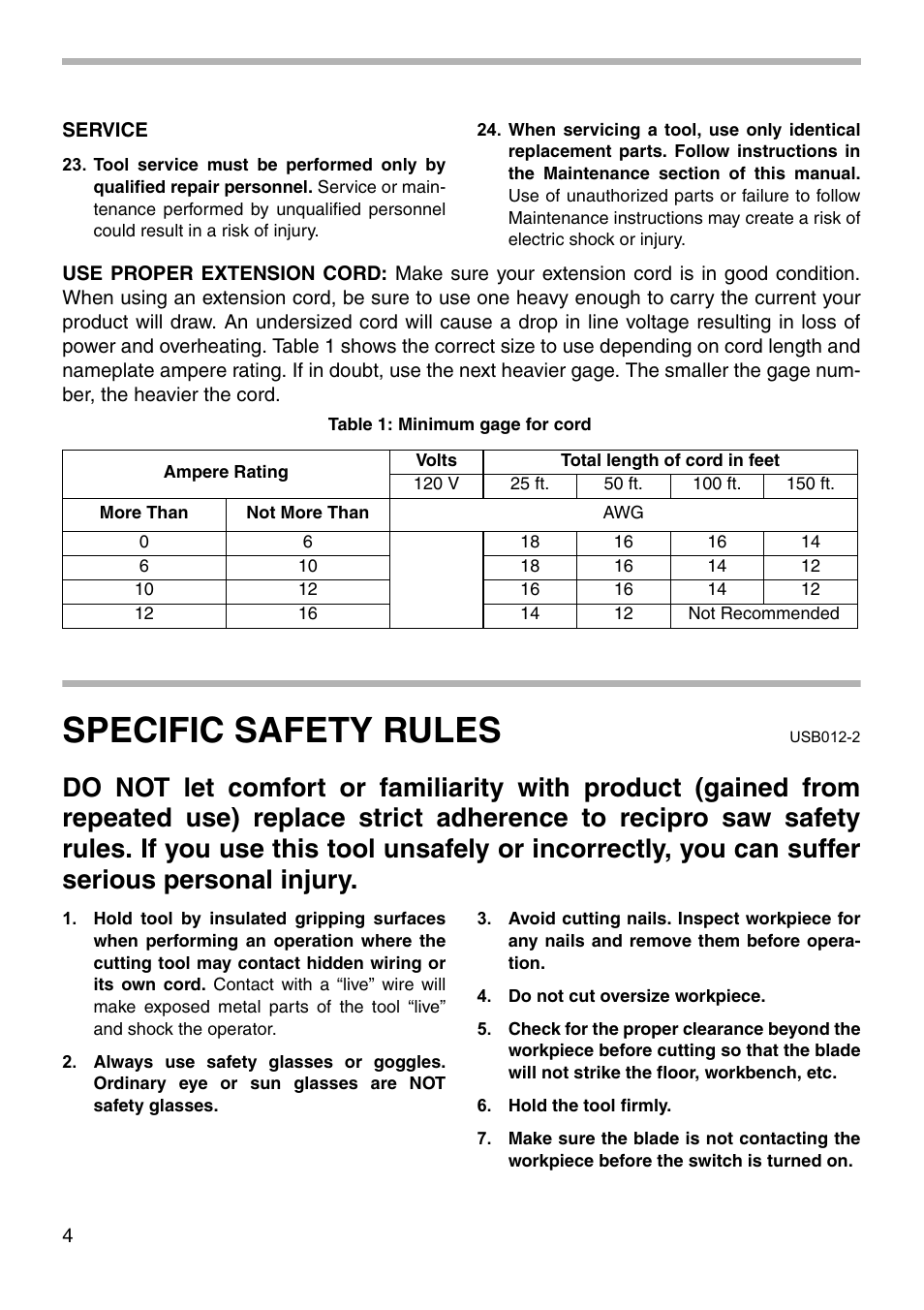 Specific safety rules | Makita JR3000VT User Manual | Page 4 / 12