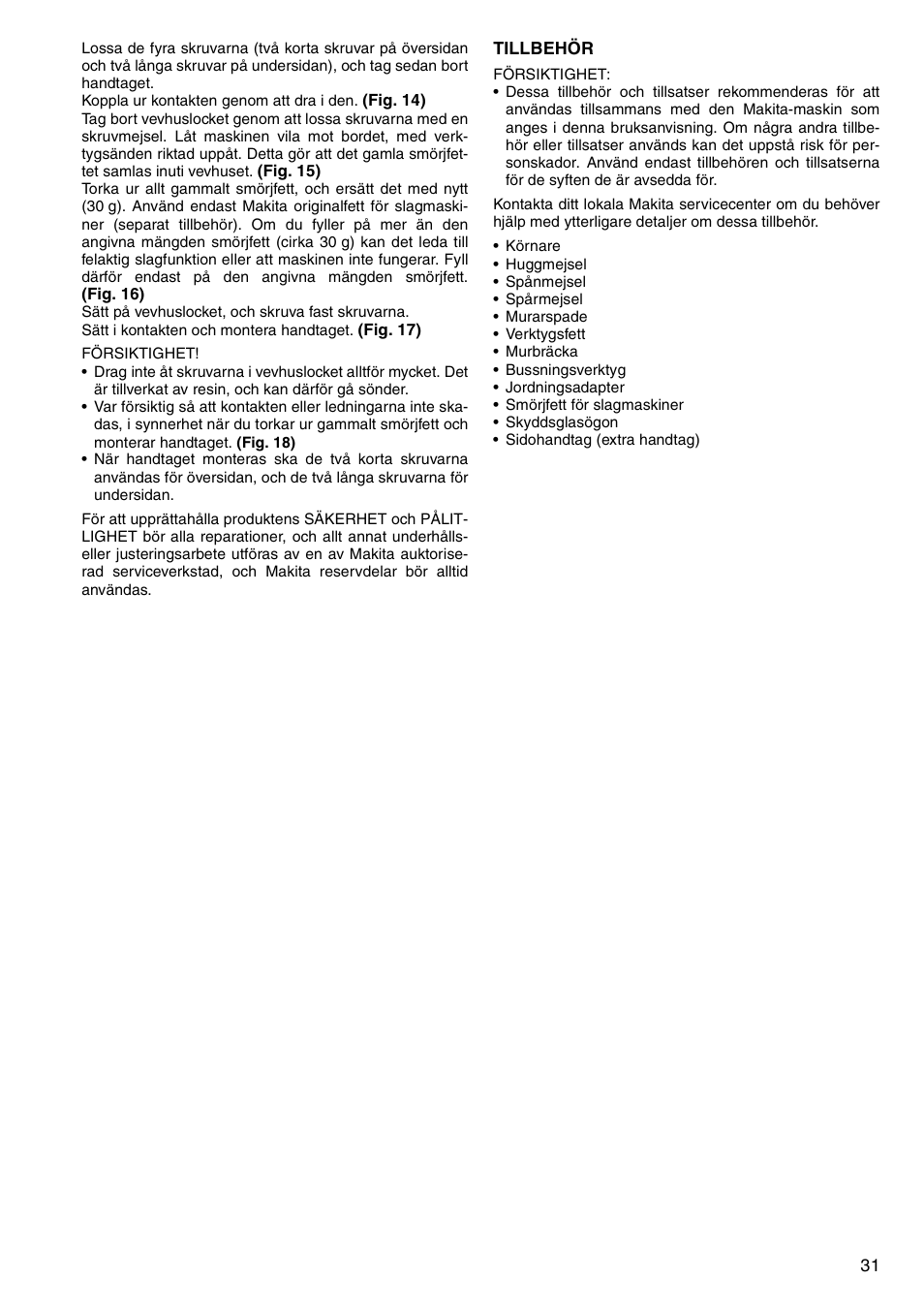 Makita HM0860C User Manual | Page 31 / 44