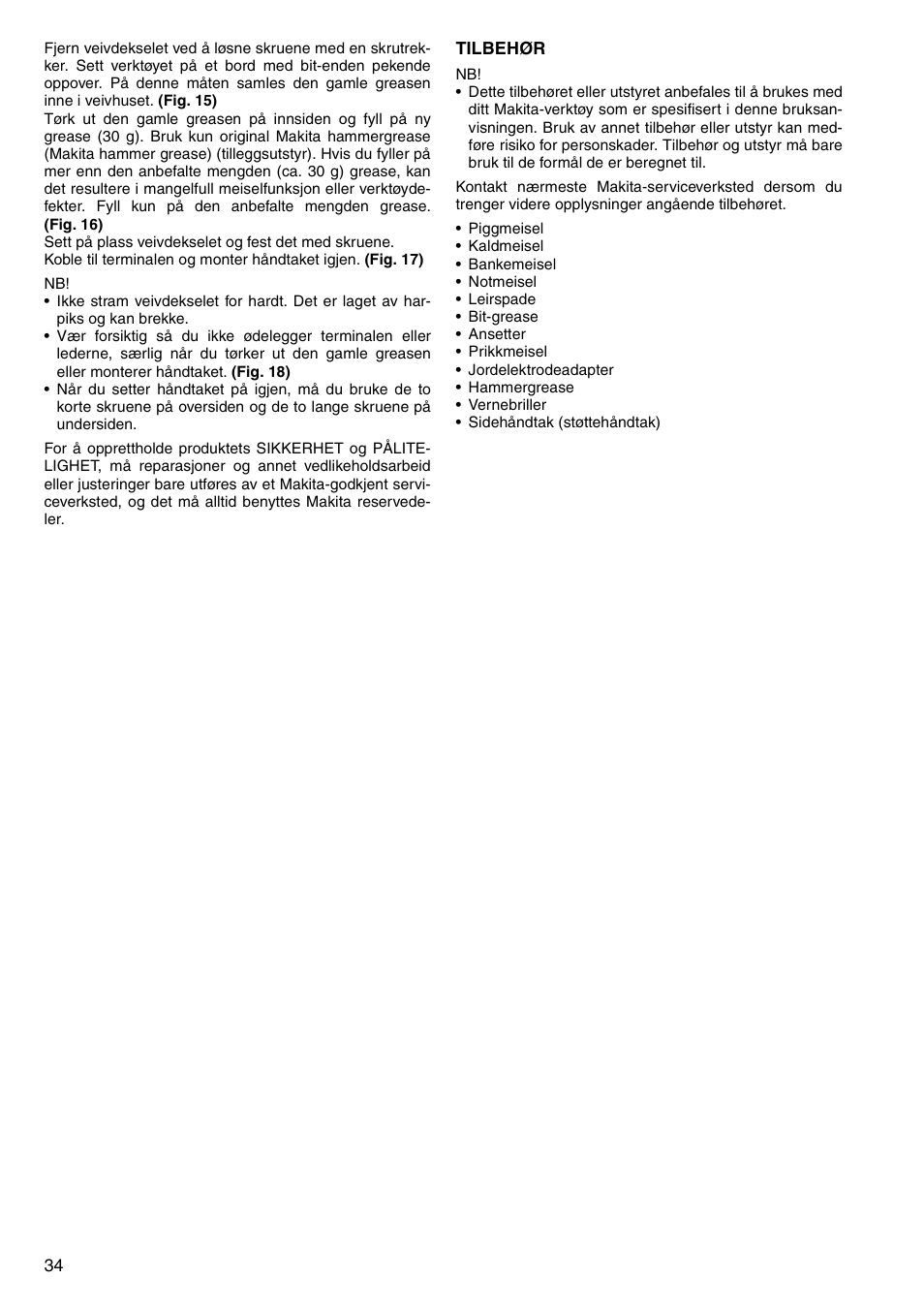 Makita HM0860C User Manual | Page 34 / 44