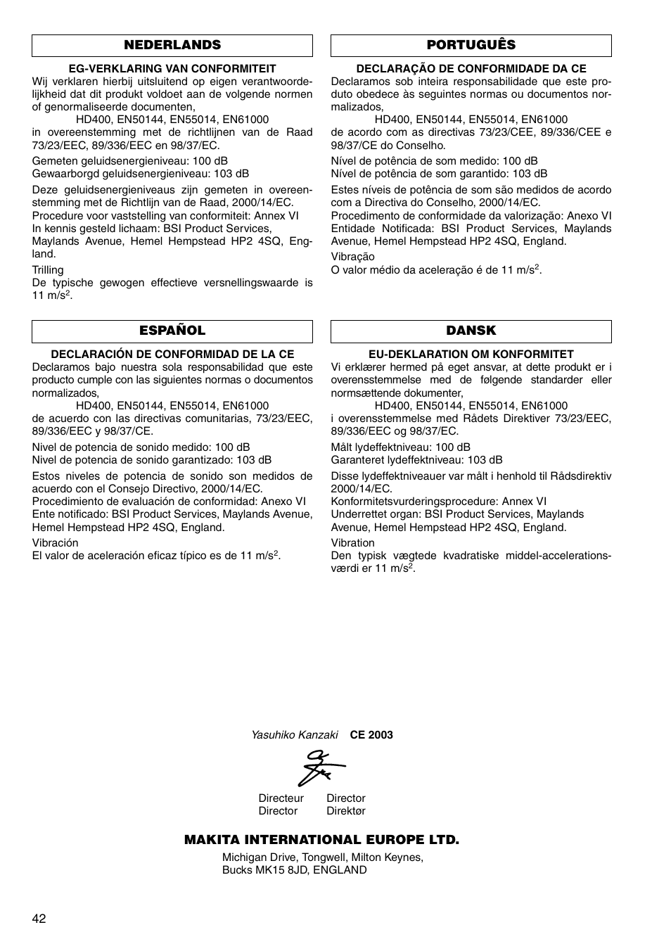 Makita HM0860C User Manual | Page 42 / 44