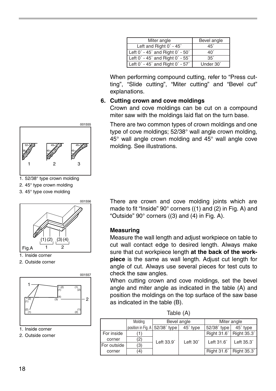 Table (a) | Makita LS1011N User Manual | Page 18 / 32