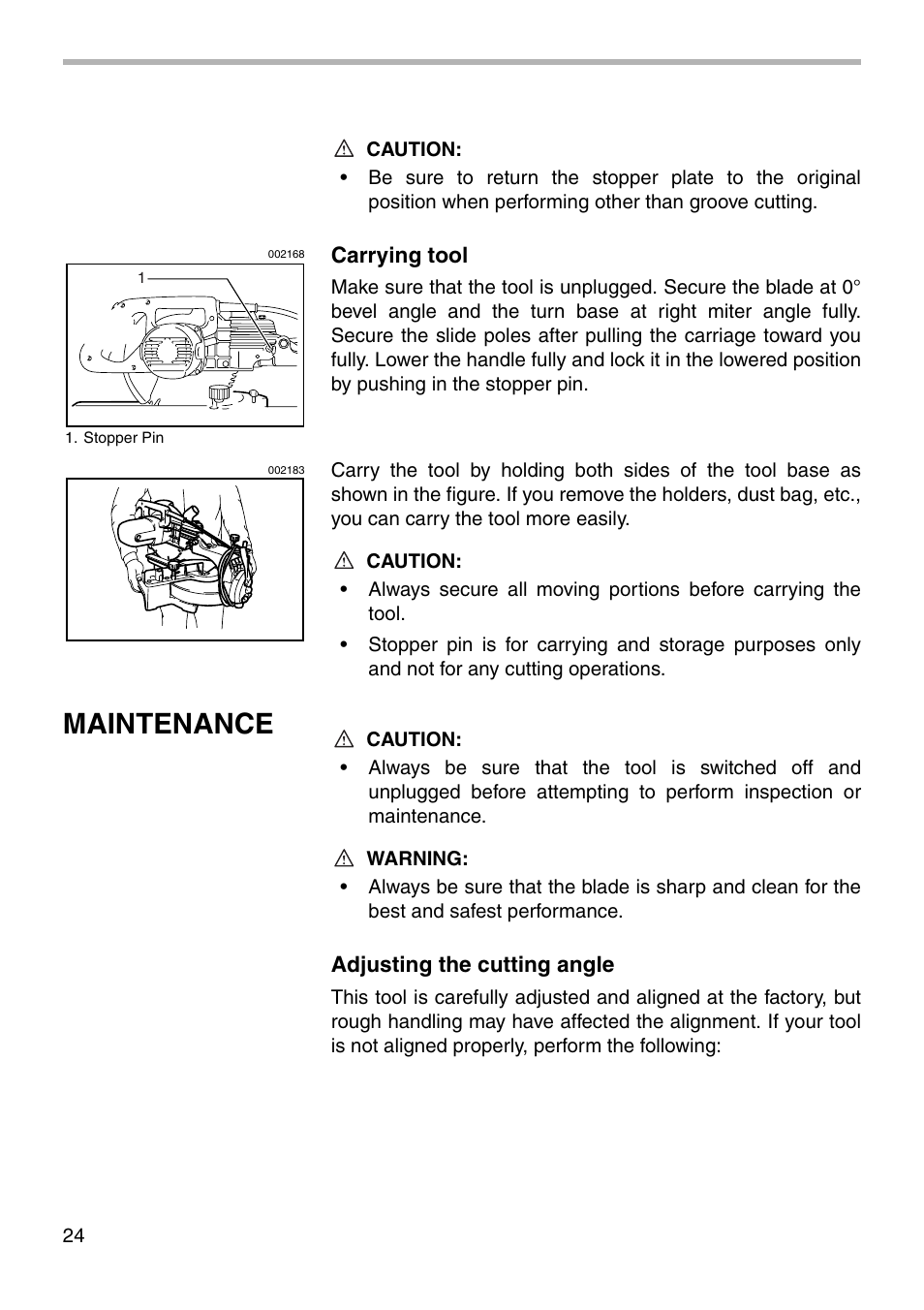 Maintenance | Makita LS1011N User Manual | Page 24 / 32