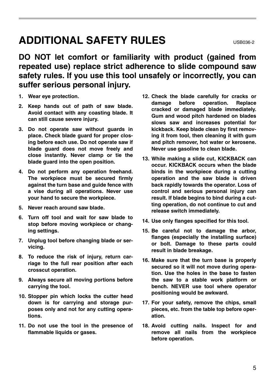 Additional safety rules | Makita LS1011N User Manual | Page 5 / 32