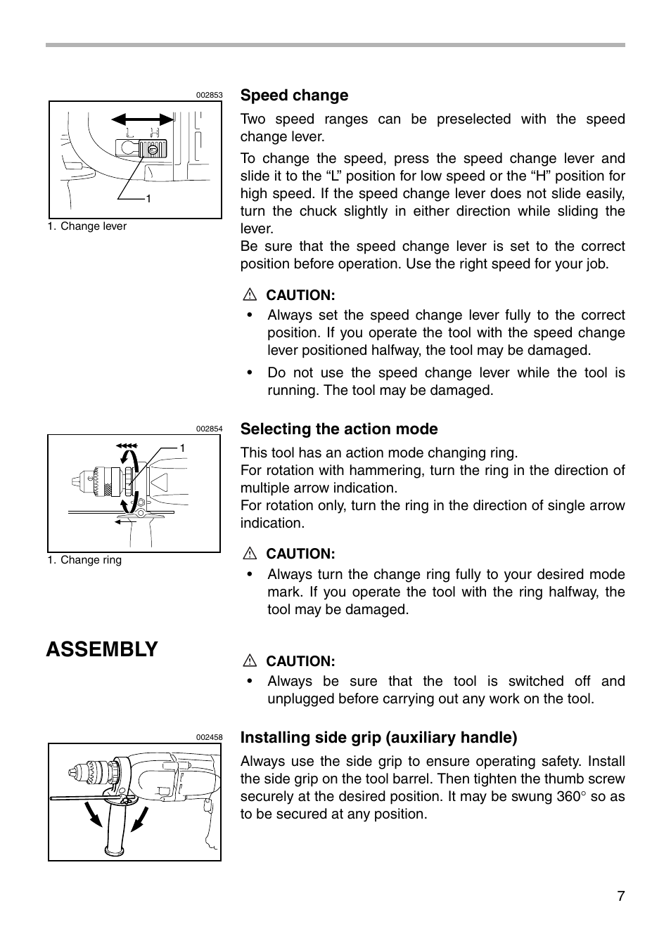 Assembly | Makita HP2010N User Manual | Page 7 / 16