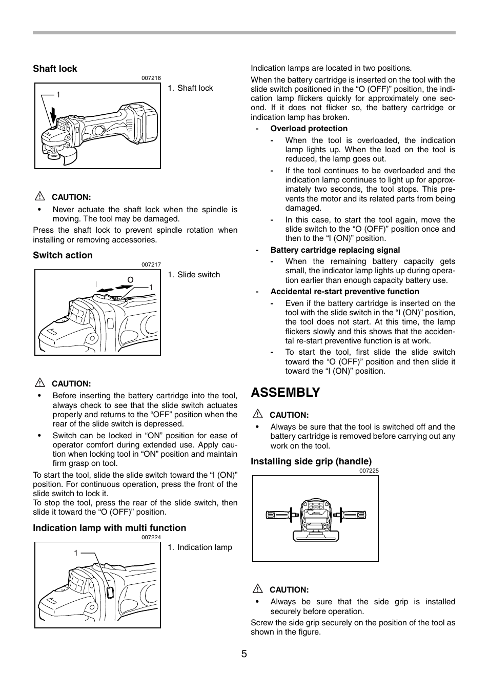 Assembly | Makita BGA452 User Manual | Page 5 / 36