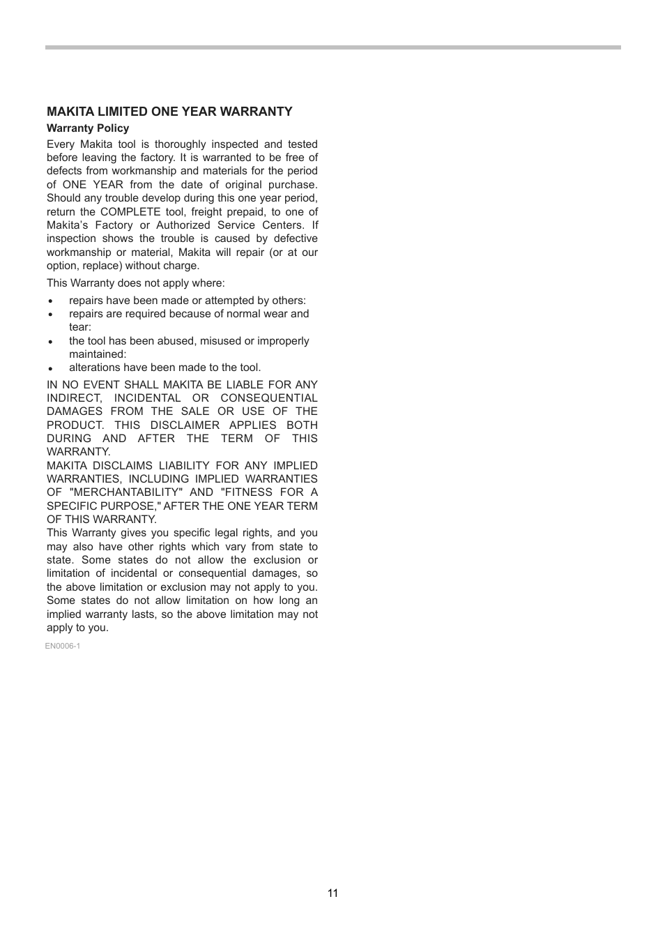 Makita BSS500 User Manual | Page 11 / 36