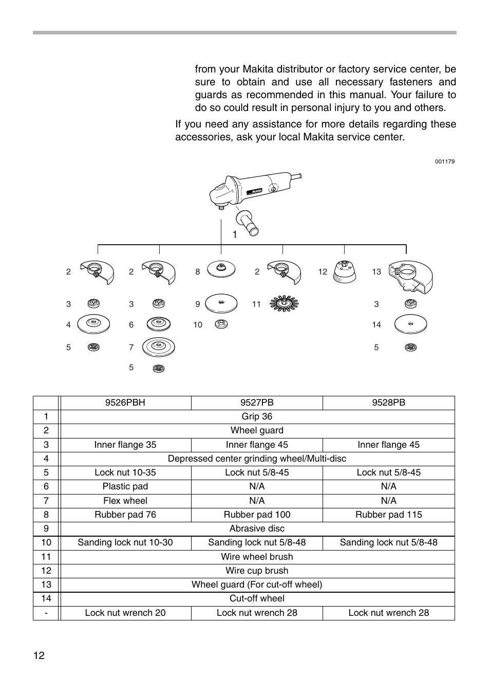 Makita 9527PB User Manual | Page 12 / 16