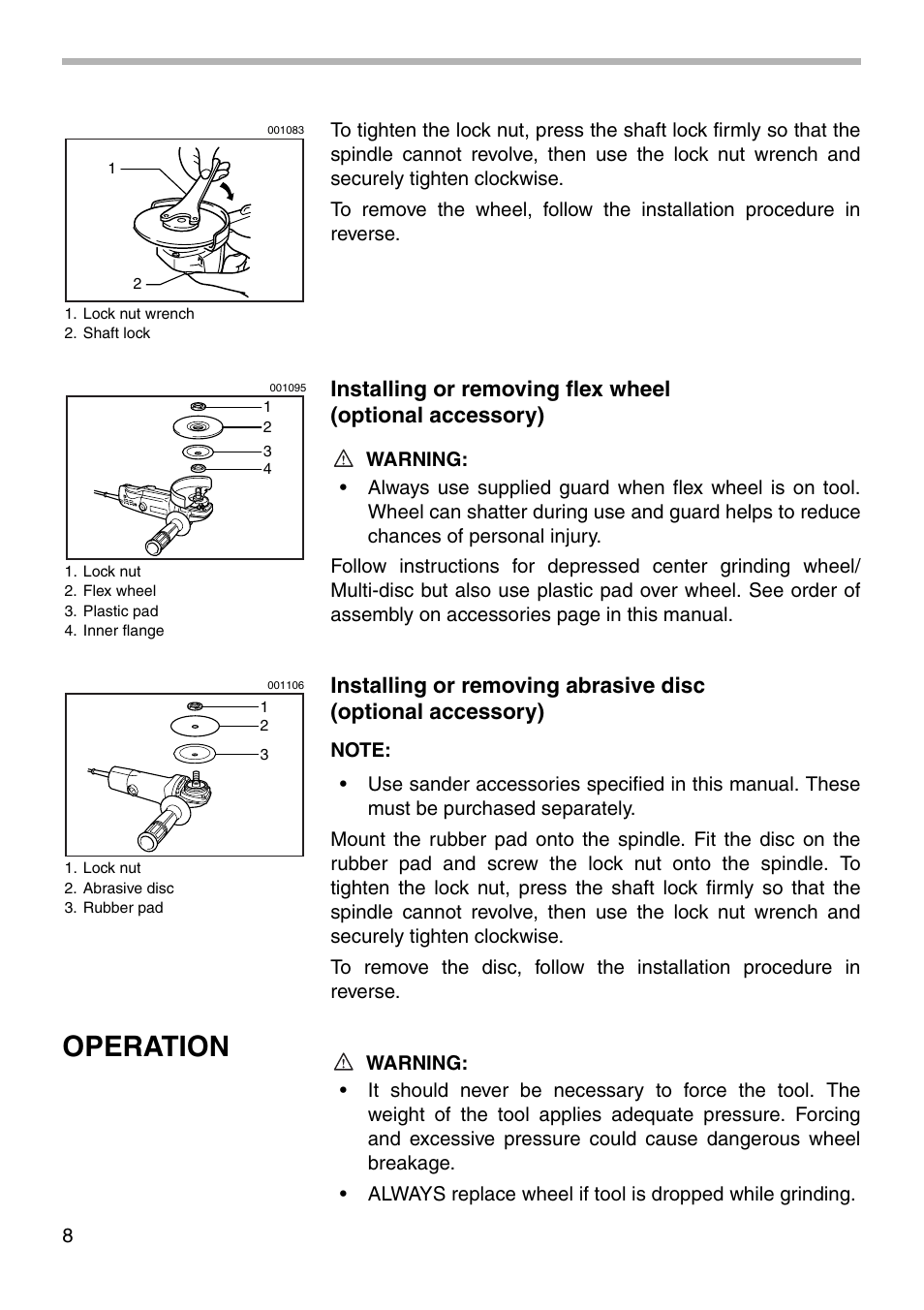 Operation | Makita 9527PB User Manual | Page 8 / 16