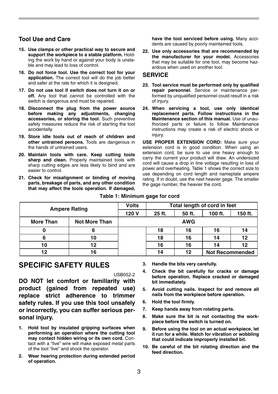 Specific safety rules | Makita 3707F User Manual | Page 3 / 28