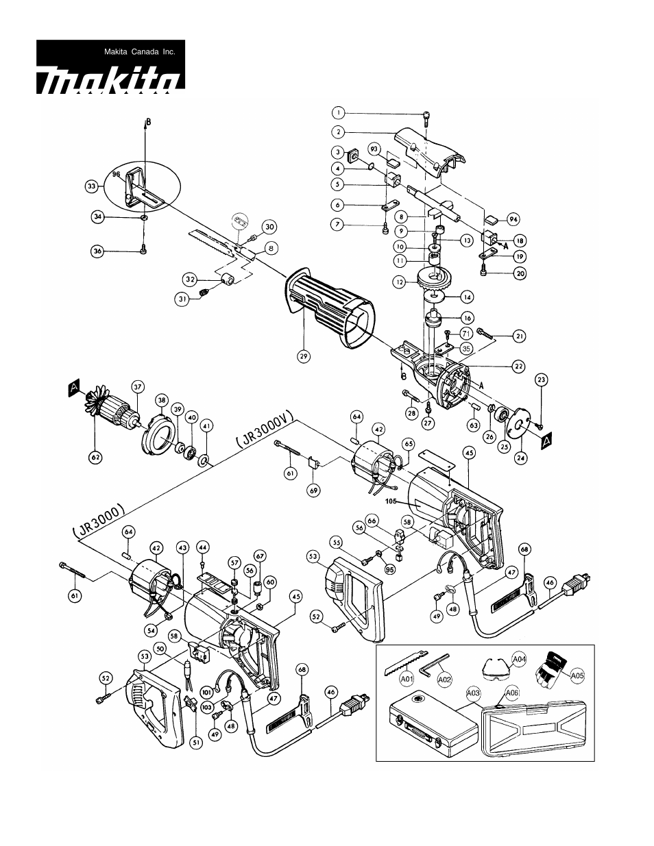 Makita JR3000 User Manual | 7 pages