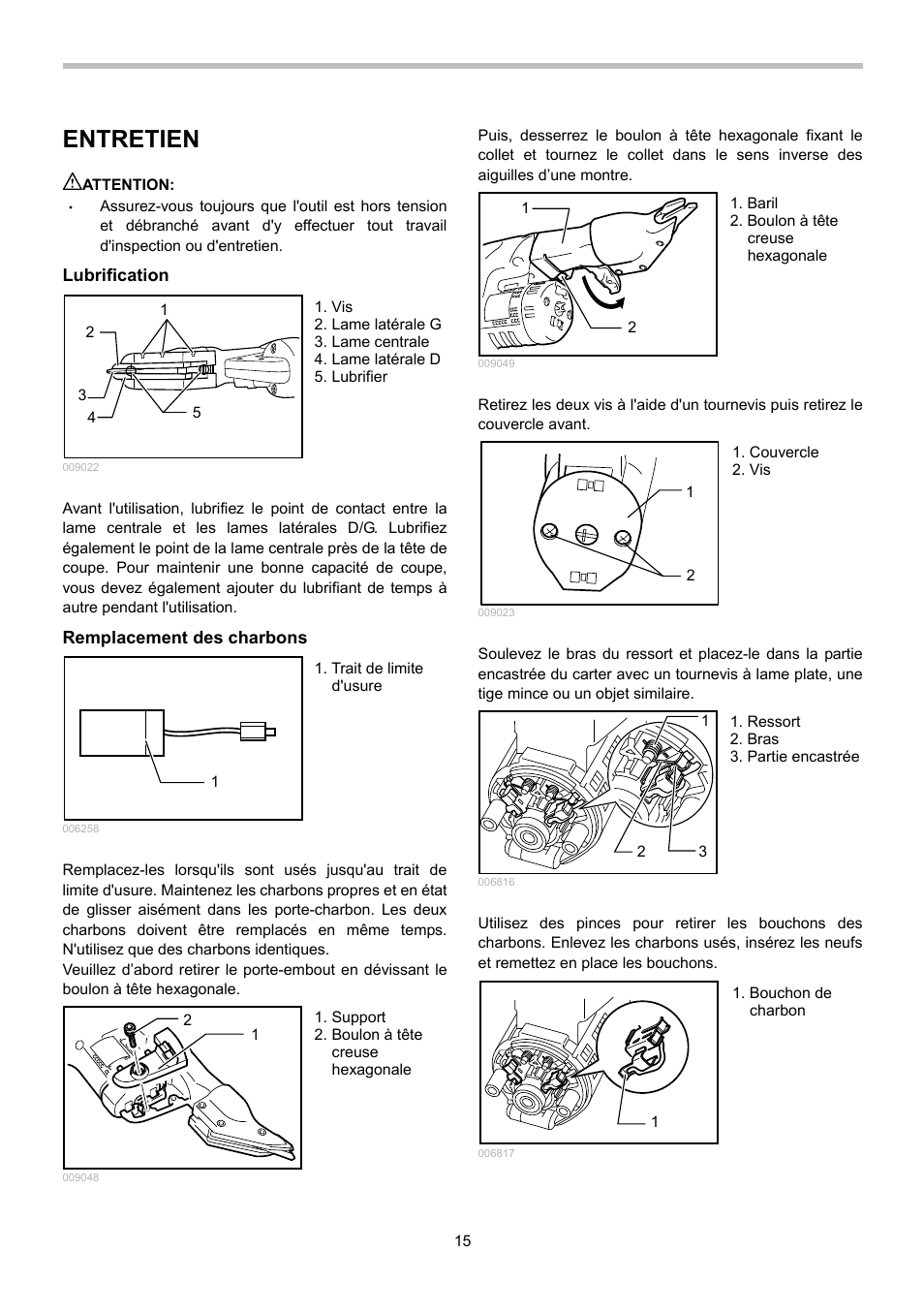 Entretien | Makita BJS130 User Manual | Page 15 / 28