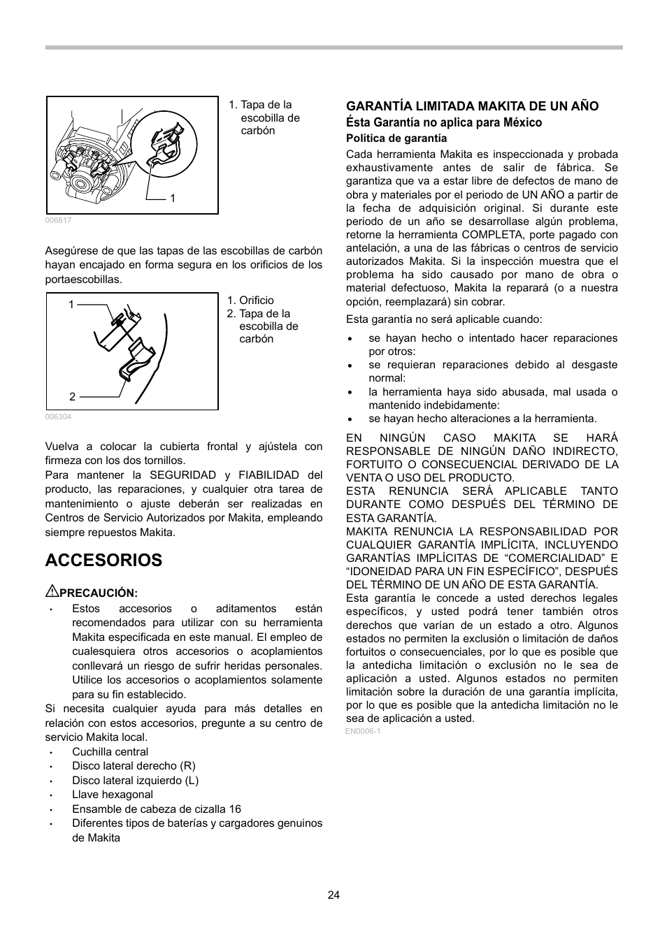 Accesorios | Makita BJS130 User Manual | Page 24 / 28