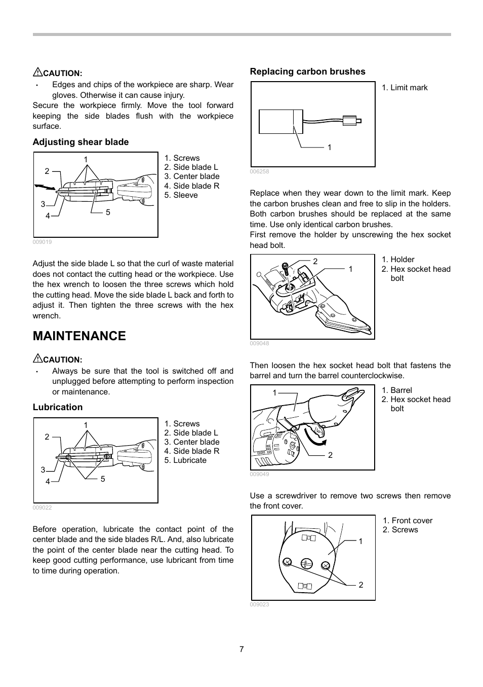 Maintenance | Makita BJS130 User Manual | Page 7 / 28