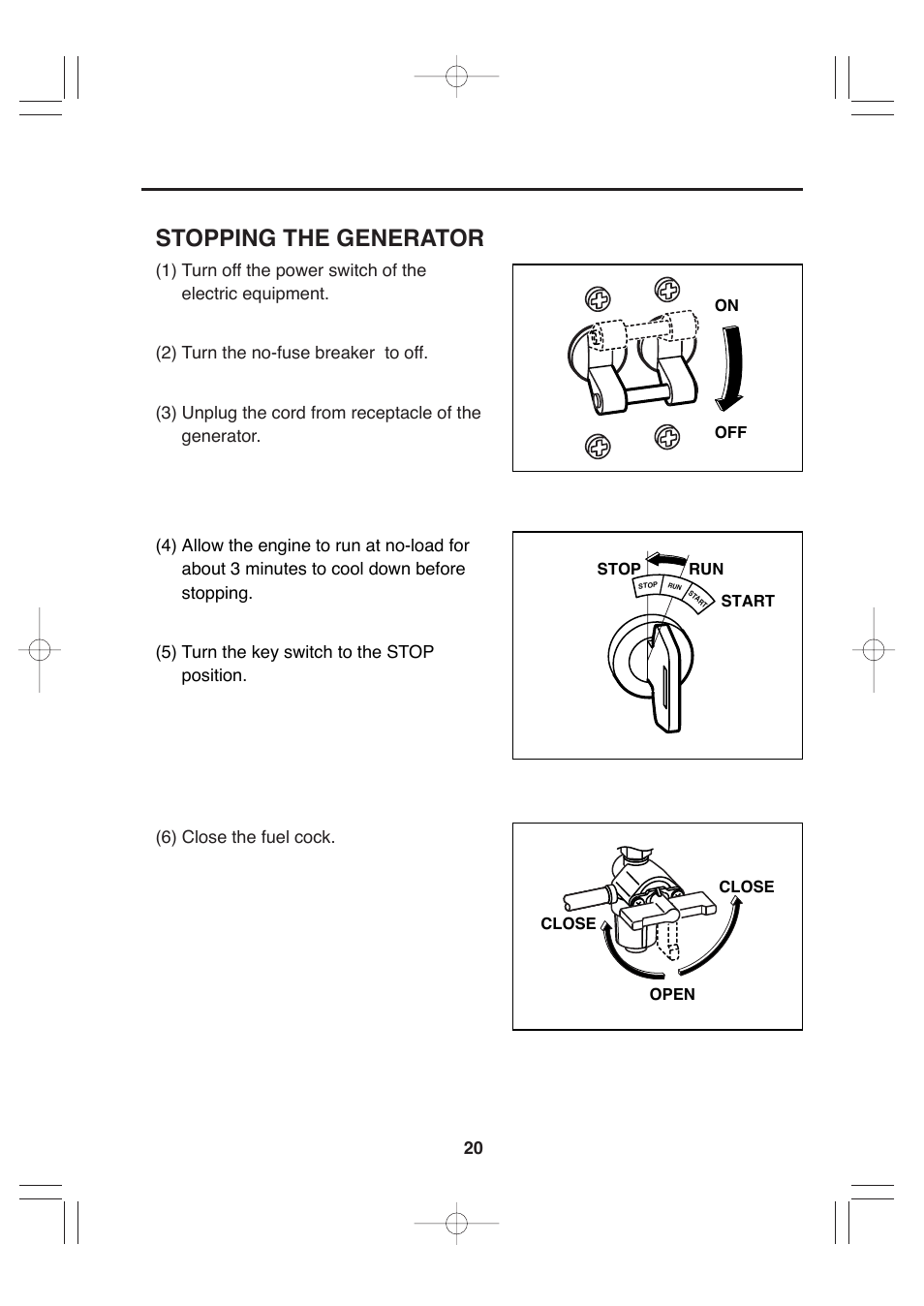 Stopping the generator | Makita G12010R User Manual | Page 31 / 44
