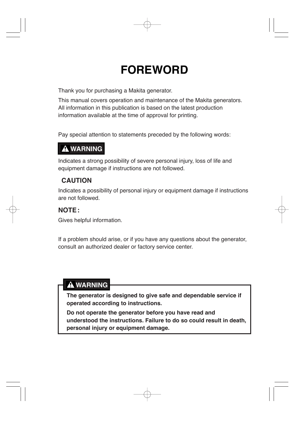 Foreword | Makita G12010R User Manual | Page 9 / 44