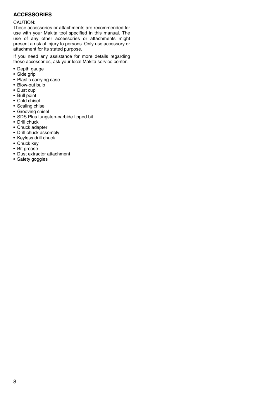 Makita HR2450X User Manual | Page 8 / 19