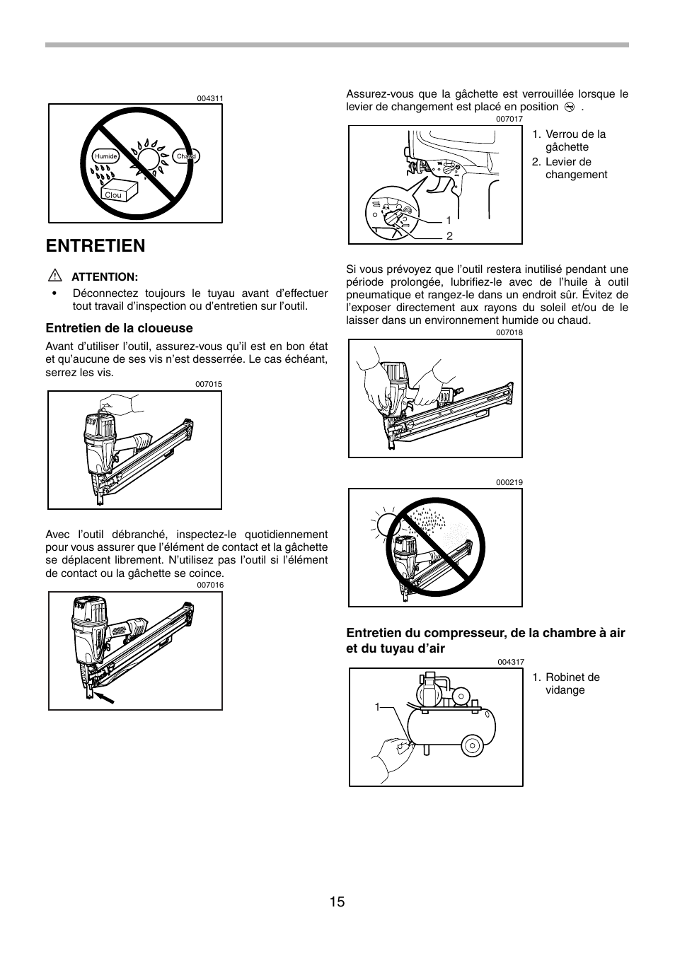 Entretien | Makita AN943 User Manual | Page 15 / 28