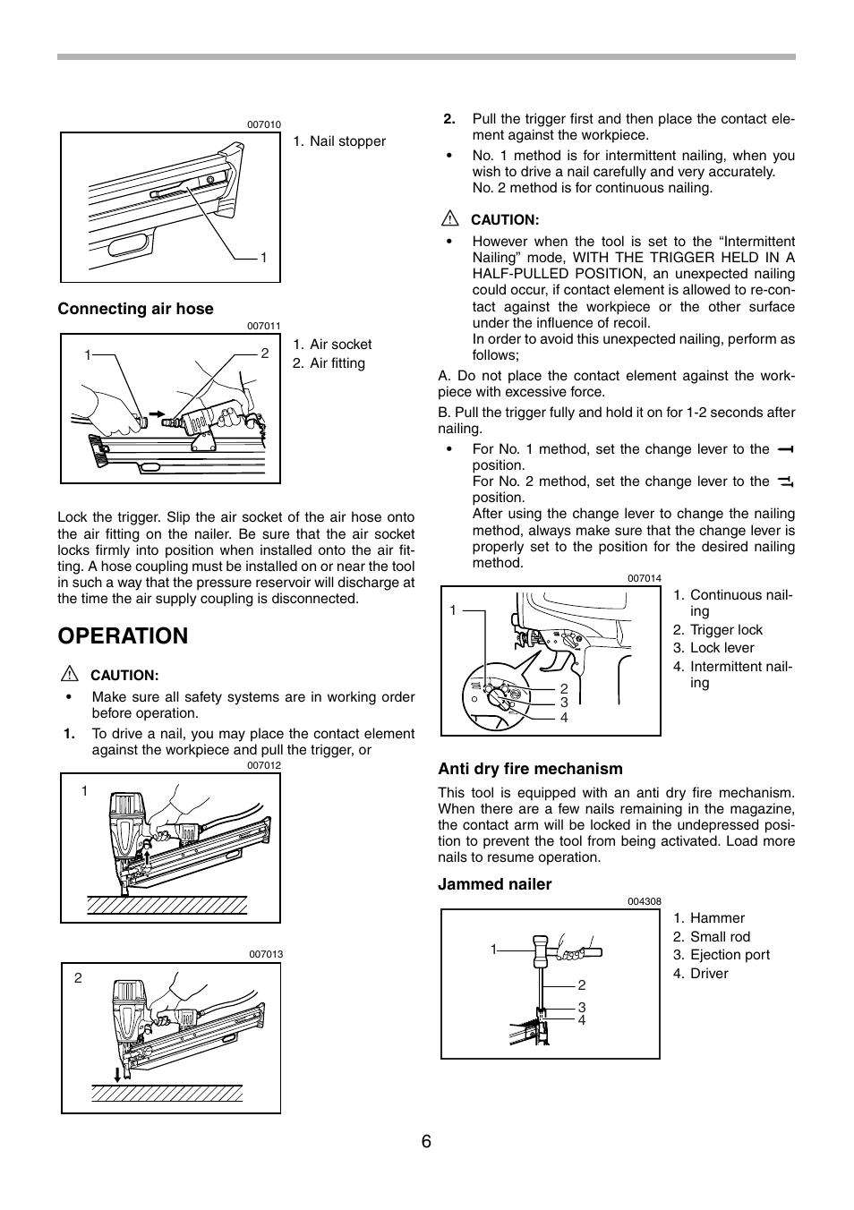 Operation | Makita AN943 User Manual | Page 6 / 28