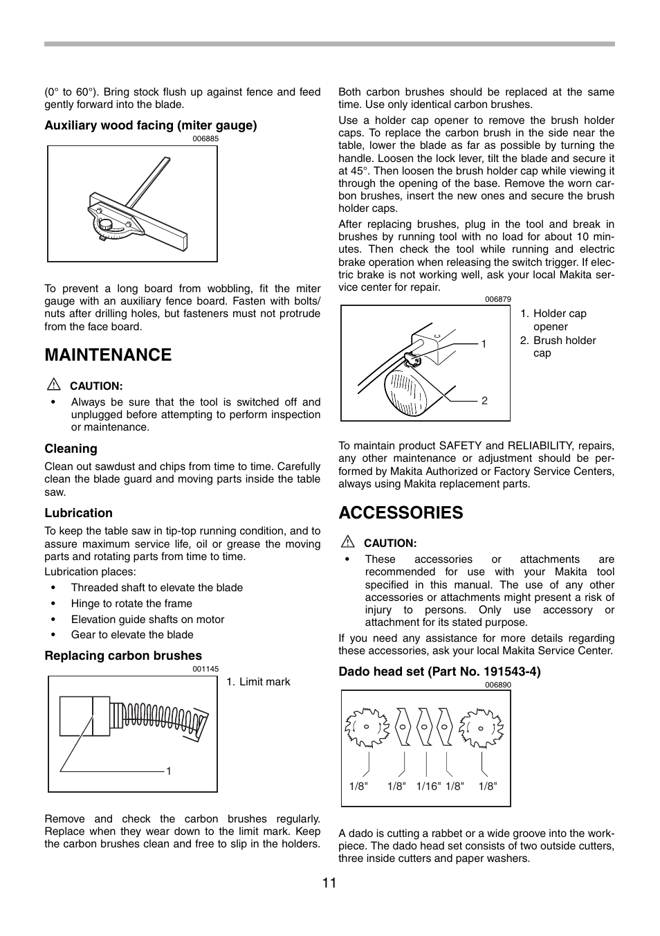 Maintenance, Accessories | Makita 2702X1 User Manual | Page 11 / 48