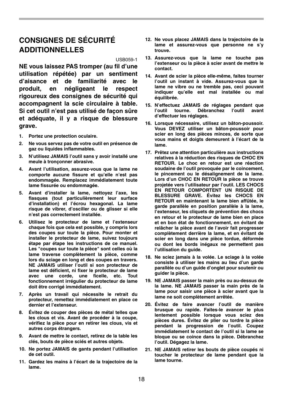 Consignes de sécurité additionnelles | Makita 2702X1 User Manual | Page 18 / 48