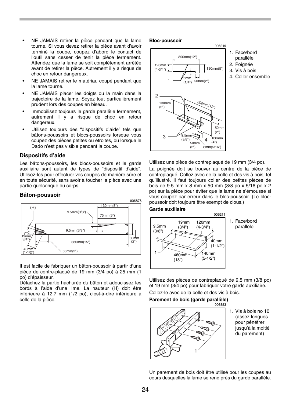 Dispositifs d’aide, Bâton-poussoir | Makita 2702X1 User Manual | Page 24 / 48