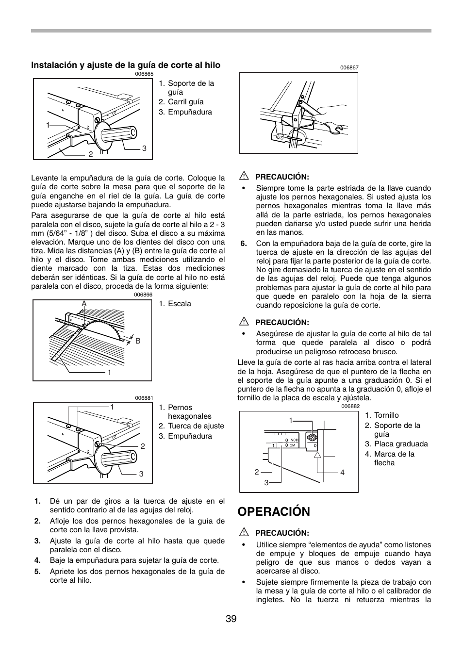 Operación | Makita 2702X1 User Manual | Page 39 / 48