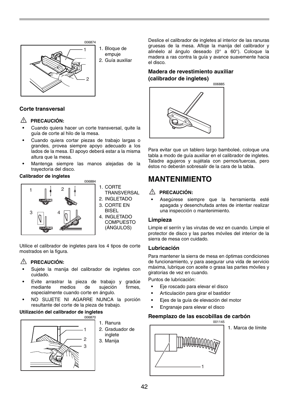 Mantenimiento | Makita 2702X1 User Manual | Page 42 / 48